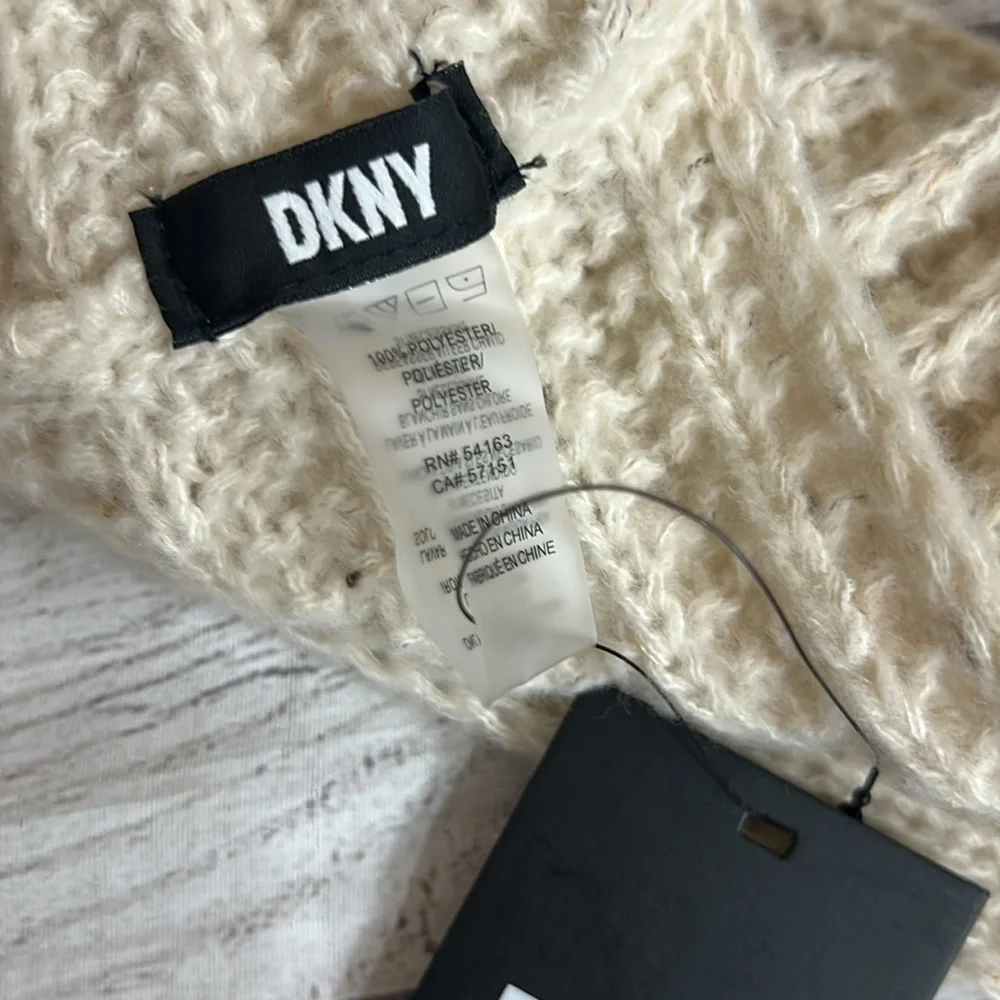 DKNY Cream Knit Infinity Scarf - Picture 3 of 5